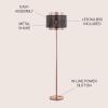 JONATHAN Y JYL6107A Tribeca 60.5″ Metal LED Floor Lamp, Contemporary, Modern, Transitional, Office, Living Room, Family Room, Dining Room, Bedroom, Hallway, Foyer, Copper/Black