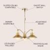 JONATHAN Y JYL6121A Colin 3-Light 35″ Adjustable Iron/Glass Retro Hurricane Triple LED Pendant Contemporary Glam Mid-Century Dimmable Dining Room Living Room Kitchen Foyer Bedroom Hallway(22″ 3-Light)