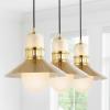 JONATHAN Y JYL6121A Colin 3-Light 35″ Adjustable Iron/Glass Retro Hurricane Triple LED Pendant Contemporary Glam Mid-Century Dimmable Dining Room Living Room Kitchen Foyer Bedroom Hallway(35″ 3-Light)