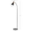 JONATHAN Y JYL6130A Apollo 61″ Modern Metal LED Task Floor Lamp, 2700K, Contemporary, Glam, Scandinavian, Minimalist, Modern, Midcentury, Transitional, Office, Living Room, Bedroom, Black/Brass Gold