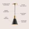 JONATHAN Y JYL6131A Apollo 6″ Metal LED Pendant Contemporary Dimmable Adjustable Dining Room Living Room Kitchen Foyer Bedroom Hallway, Black/Brass Gold(Black/Brass Gold)