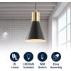 JONATHAN Y JYL6131A Apollo 6″ Metal LED Pendant Contemporary Dimmable Adjustable Dining Room Living Room Kitchen Foyer Bedroom Hallway, Black/Brass Gold(Black/Brass Gold)