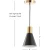 JONATHAN Y JYL6131A Apollo 6″ Metal LED Pendant Contemporary Dimmable Adjustable Dining Room Living Room Kitchen Foyer Bedroom Hallway, Black/Brass Gold(Black/Brass Gold)
