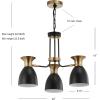 JONATHAN Y JYL6138A Edison 33.25″ Linear 3-Light Metal LED Pendant Contemporary Dimmable Dining Room Living Room Kitchen Foyer Bedroom Hallway, Black/Brass Gold(20″ 3 Light)