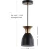 JONATHAN Y JYL6138A Edison 33.25″ Linear 3-Light Metal LED Pendant Contemporary Dimmable Dining Room Living Room Kitchen Foyer Bedroom Hallway, Black/Brass Gold(5.75″ 1 Light)