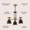 JONATHAN Y JYL6138A Edison 33.25″ Linear 3-Light Metal LED Pendant Contemporary Dimmable Dining Room Living Room Kitchen Foyer Bedroom Hallway, Black/Brass Gold(20″ 3 Light)