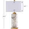 JONATHAN Y JYL6201A Elizabeth 27.5″ Alabaster LED Table Lamp Coastal Contemporary Bedside Desk Nightstand Lamp for Bedroom Living Room Office College Bookcase LED Bulb Included, White/Gold Leaf(White/Gold Leaf)