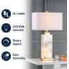 JONATHAN Y JYL6201A Elizabeth 27.5″ Alabaster LED Table Lamp Coastal Contemporary Bedside Desk Nightstand Lamp for Bedroom Living Room Office College Bookcase LED Bulb Included, White/Gold Leaf(White/Gold Leaf)