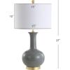 JONATHAN Y JYL6208A Brussels 27″ Ceramic/Metal LED Table Lamp Contemporary Transitional Bedside Desk Nightstand Lamp for Bedroom Living Room Office College Bookcase LED Bulb Included, White(Gray)