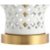 JONATHAN Y JYL6210A Quatrefoil Fretwork 20.5″ Pierced Ginger Jar Ceramic/Metal LED Table Lamp Glam Bedside Desk Nightstand Bedroom Living Room Office College Bookcase LED Bulb Included, White