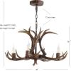 JONATHAN Y JYL6300A Eldora 30″ Adjustable Resin Antler 5-Light LED Chandelier, Glam, Rustic,Cottage,Transitional, Dimmable Dining Room, Living Room, Kitchen, Foyer, Bedroom, Brown(Brown)