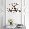 JONATHAN Y JYL6300A Eldora 30″ Adjustable Resin Antler 5-Light LED Chandelier, Glam, Rustic,Cottage,Transitional, Dimmable Dining Room, Living Room, Kitchen, Foyer, Bedroom, Brown(Brown)