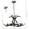 JONATHAN Y JYL6300A Eldora 30″ Adjustable Resin Antler 5-Light LED Chandelier, Glam, Rustic,Cottage,Transitional, Dimmable Dining Room, Living Room, Kitchen, Foyer, Bedroom, Brown(Black)
