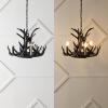 JONATHAN Y JYL6304A Eldora 18″ Adjustable Resin Antler 3-Light LED Chandelier,Rustic, Cottage, Transitional, Dimmable Dining Room, Living Room, Kitchen, Foyer, Bedroom, Brown(Black)