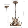 JONATHAN Y JYL6304A Eldora 18″ Adjustable Resin Antler 3-Light LED Chandelier,Rustic, Cottage, Transitional, Dimmable Dining Room, Living Room, Kitchen, Foyer, Bedroom, Brown(Brown)