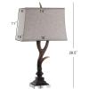 JONATHAN Y JYL6306A Antler 29.5″ Rustic Resin/Crystal LED Table Lamp Traditional Bedside Desk Nightstand Lamp for Bedroom Living Room Office College Bookcase LED Bulb Included, Brown(Brown)