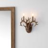 JONATHAN Y JYL6307A-SET2 Cody 5.5″ 1-Light Southwestern Bohemian Resin/Iron Faux Antler LED Sconce, Brown Wood Finish (Set of 2) for Entry, Dining Room, Hallway, and Bathroom(2 Light)