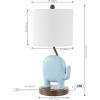 JONATHAN Y JYL6312B Ellie 20.25″ Bohemian Designer Iron/Resin Elephant LED Kids Table Lamp with Phone Stand and USB Charging Port Minimalist, Style, Contemporary, Living Room, Bedroom, Pink(Blue)
