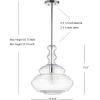 JONATHAN Y JYL6402A Bettina 13.37″ Glass/Metal LED Pendant Traditional Dimmable Dining Room Living Room Kitchen Foyer Bedroom Hallway, Chrome(Chrome)