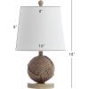 JONATHAN Y JYL6500A Monkey Fist 18″ Rope Ball LED Table Lamp Coastal Cottage Industrial Bedside Desk Nightstand Lamp for Bedroom Living Room Office College Bookcase LED Bulb Included, Natural