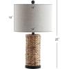 JONATHAN Y JYL6502B-SET2 Elicia 25″ Coastal Water Hyacinth LED Table Lamp for Bedroom, Living Room, Office, Dark Brown (Set of 2)(Natural)