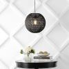 JONATHAN Y JYL6503B Luna 15.75″ 1-Light Bohemian Modern Woven Rattan/Iron LED Pendant Farmhouse Coastal Adjustable Dining Room Living Room Kitchen Island Foyer Bedroom Hallway, Cream/White(Black)