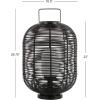 JONATHAN Y JYL6506A Kandella 26.7″ Outdoor Woven Oval Asian LED Lantern Bohemian,Scandinavian,Modern,Contemporary for Bedroom, Living Room, Office, College Dorm, Coffee Table, Bookcase, Black