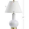 JONATHAN Y JYL6600A Han 27″ Ceramic/Iron Contemporary USB Charging LED Table Lamp Bedside Desk Nightstand Lamp for Bedroom Living Room Office College Bookcase LED Bulb Included, White/Brass Gold