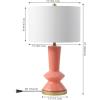 JONATHAN Y JYL6607B Ziggy 27″ Ceramic/Iron Contemporary Glam LED Table Lamp Bedside Desk Nightstand Lamp for Bedroom Living Room Office College Bookcase LED Bulb Included, Coral/Brass Gold(Coral/Brass Gold)