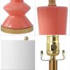 JONATHAN Y JYL6607B Ziggy 27″ Ceramic/Iron Contemporary Glam LED Table Lamp Bedside Desk Nightstand Lamp for Bedroom Living Room Office College Bookcase LED Bulb Included, Coral/Brass Gold(Coral/Brass Gold)