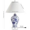JONATHAN Y JYL6613A Song 21.5″ Ceramic/Crystal Chinoiserie Floral LED Table Lamp Classic Cottage Bedside Desk Nightstand Lamp for Bedroom Living Room Office College Bookcase, Blue/White