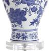 JONATHAN Y JYL6613A Song 21.5″ Ceramic/Crystal Chinoiserie Floral LED Table Lamp Classic Cottage Bedside Desk Nightstand Lamp for Bedroom Living Room Office College Bookcase, Blue/White