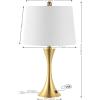 JONATHAN Y JYL6621B-SET2 Bennett 22.75″ Modern Glam Iron Hourglass LED Table Lamp with USB Charging Port Minimalist, Designer, Contemporary, Office, Living Room, Dining Room, Bedroom, Nickel(Brass Gold)