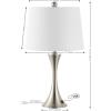 JONATHAN Y JYL6621B-SET2 Bennett 22.75″ Modern Glam Iron Hourglass LED Table Lamp with USB Charging Port Minimalist, Designer, Contemporary, Office, Living Room, Dining Room, Bedroom, Nickel(Nickel)