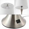 JONATHAN Y JYL6621B-SET2 Bennett 22.75″ Modern Glam Iron Hourglass LED Table Lamp with USB Charging Port Minimalist, Designer, Contemporary, Office, Living Room, Dining Room, Bedroom, Nickel(Nickel)