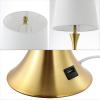 JONATHAN Y JYL6621B-SET2 Bennett 22.75″ Modern Glam Iron Hourglass LED Table Lamp with USB Charging Port Minimalist, Designer, Contemporary, Office, Living Room, Dining Room, Bedroom, Nickel(Brass Gold)