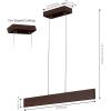 JONATHAN Y JYL7019B Draper 40″ Dimmable Adjustable Integrated LED Metal Linear Pendant Minimalistic Modern Contemporary Dining Room Living Room Kitchen Foyer Bedroom Hallway, Brushed Aluminum(Dark Brown Wood Finish)