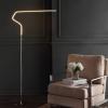 JONATHAN Y JYL7020B Julian 65.25″ Integrated LED Metal Floor Lamp Minimalistic,Modern,Contemporary for Bedrooms, Living Room, Office, Reading, Black(Chrome)