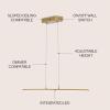 JONATHAN Y JYL7023C Conley 39.5″ Adjustable Integrated LED Metal Linear Pendant, Brass Gold for Kitchen, Dining Room, Living Room(Brass Gold)