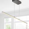 JONATHAN Y JYL7023C Conley 39.5″ Adjustable Integrated LED Metal Linear Pendant, Brass Gold for Kitchen, Dining Room, Living Room(Chrome)
