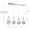 JONATHAN Y JYL7032A Orion 5.5″ Adjustable Modern Integrated 1-Light Cluster LED Metal Pendant Contemporary Glam Midcentury Dimmable Dining Room Living Room Kitchen Foyer Bedroom Hallway, Chrome(4-Light)