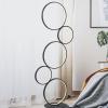 JONATHAN Y JYL7103A Pluto Stacked Circles 45″ 5-Light Contemporary Modern Iron/Aluminum Integrated LED Floor Lamp Standing Reading Lamp for Bedroom Living Room Office, Black, 18.0 in(Pluto Black)