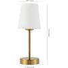 JONATHAN Y JYL7110C Carson 12.75″ Modern Minimalist Iron Rechargeable Integrated LED Table Lamp Contemporary Bedside Desk Nightstand Lamp for Bedroom Living Room Office, Brass Gold/White(Brass Gold)