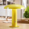 JONATHAN Y JYL7114A Suillius 11″ Contemporary Bohemian Rechargeable/Cordless Portable Iron Integrated LED Mushroom Table Lamp Modern, Coastal Bedside Desk Nightstand Lamp, Black(Yellow)