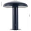 JONATHAN Y JYL7114A Suillius 11″ Contemporary Bohemian Rechargeable/Cordless Portable Iron Integrated LED Mushroom Table Lamp Modern, Coastal Bedside Desk Nightstand Lamp, Black(Navy)