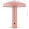 JONATHAN Y JYL7114A Suillius 11″ Contemporary Bohemian Rechargeable/Cordless Portable Iron Integrated LED Mushroom Table Lamp Modern, Coastal Bedside Desk Nightstand Lamp, Black(Pink)