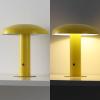 JONATHAN Y JYL7114A Suillius 11″ Contemporary Bohemian Rechargeable/Cordless Portable Iron Integrated LED Mushroom Table Lamp Modern, Coastal Bedside Desk Nightstand Lamp, Black(Yellow)