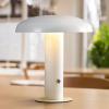 JONATHAN Y JYL7114A Suillius 11″ Contemporary Bohemian Rechargeable/Cordless Portable Iron Integrated LED Mushroom Table Lamp Modern, Coastal Bedside Desk Nightstand Lamp, Black(White)