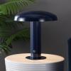 JONATHAN Y JYL7114A Suillius 11″ Contemporary Bohemian Rechargeable/Cordless Portable Iron Integrated LED Mushroom Table Lamp Modern, Coastal Bedside Desk Nightstand Lamp, Black(Navy)