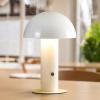 JONATHAN Y JYL7115B Boletus 10.75″ Contemporary Bohemian Rechargeable/Cordless Portable Iron Integrated LED Mushroom Table Lamp Modern, Coastal Bedside Desk Nightstand Lamp, White(White)
